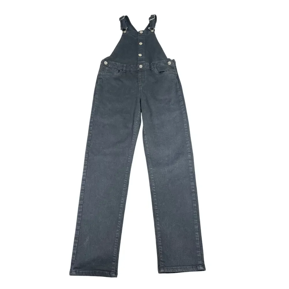 OshKosh B'gosh Sz 14 Girls Straight Leg Black Overalls- Preowned some stretch
